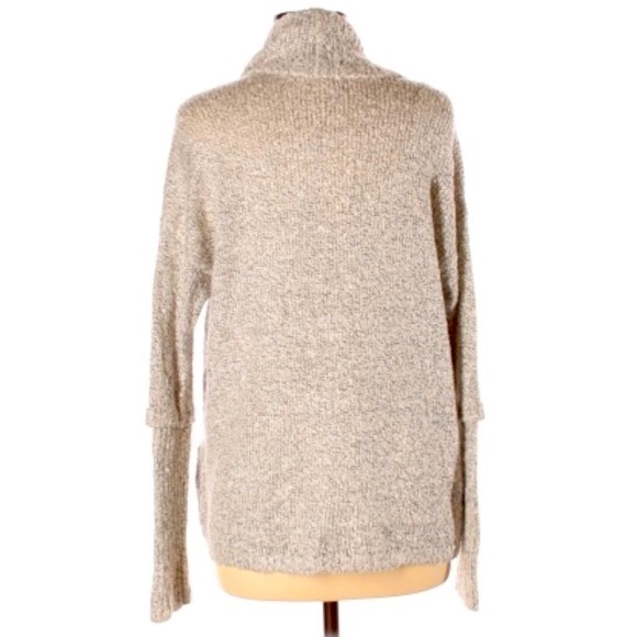 BCBGeneration M/L light grey sweater Shaw collar open front long sleeve w ruffle - Picture 2 of 14